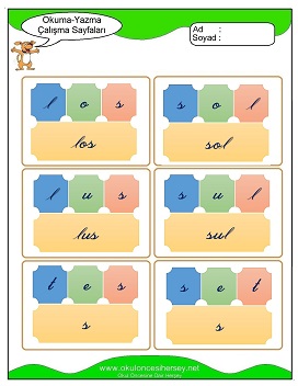 s sesi Hece Kartları